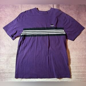 Vintage Adidas T Shirt Tee 90s Embroidered Purple Three Stripes Men’s Sz Medium